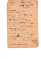 SAUF -CONDUIT FRANCAIS -DEPARTEMENT DU RHONE -POUR BELLAY -AIN -30-10-1915 - 1914-18