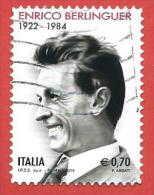 ITALIA REPUBBLICA USATO - 2014 - 30º Anniversario Della Morte Di Enrico Berlinguer - € 0,70 - S. 3488 - 2011-20: Used