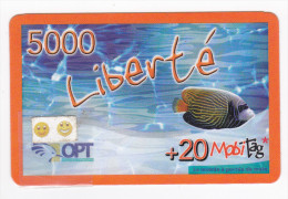 OPT-NC - Liberte Prepayee 5000 F / Poisson - 31 / 12 / 2008 - Luxe - Nuova Caledonia