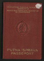 YUGOSLAVIA-PASSAPORT-PASS APORT HAS PICTURES-MORE VISAS-1958. - Brieven En Documenten