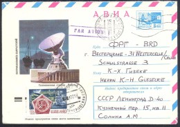 Russia CCCP 1977 Postal Stationery Air Mail Cover: Space Weltraum; Earth Station Orbita-2 - Russia & USSR