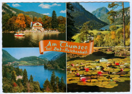 AK Bad Reichenhall Thumsee See Lake Boot Seerosen Boat Deutschland Ansichtskarte Bayern Bavaria Germany Allemagne - Bad Reichenhall