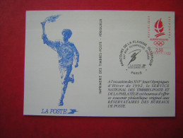 A L´OCCASION DES XVI E JEUX OLYMPIQUES D´HIVER DE 1992 LE SERVICE NATIONAL DES TIMBRES POSTE ET DE LA PHILATELIE EST HEU - Lettres & Documents