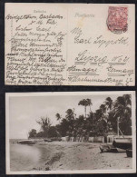 Barbados 1928 Picture Postcard Beach To LEIPZIG Germany - Barbados (...-1966)