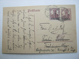 1920, Danzig , Karte Mit   Viel Text - Postwaardestukken