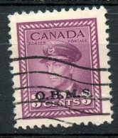 Canada 1949 3 Cent King George VI War O.H.M.S. Overprint Issue #O3 - Sobrecargados