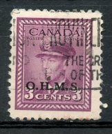 Canada 1949 3 Cent King George VI War O.H.M.S. Overprint Issue #O3 - Sovraccarichi