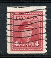 Canada 1948 4 Cent King George VI War Coil Issue #281 - Otros & Sin Clasificación