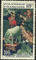 POLYNESIE FRANCAISE GAUGHIN PAINTING HORSE WOMAN 100 FR STAMP ISSUED 1970's(?) SG15 USED READ DESCRIPTION !! - Usados