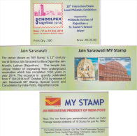 India 2014 JAIN SARASWATI  HAWA MAHAL  MY STAMP  STAMP BOOKLET # 64042  C&D  Indien Inde - Neufs