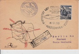 Luchtpost Warschauw - Berlin  4.2.1950 - Palloni