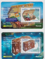 2004 - ITALIA - 2 TESSERE FILATELICHE   "EUROPA 2004" - Philatelic Cards