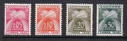 ANDORRE TAXE N°42 A 45 N** - Unused Stamps