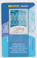 2008 - ITALIA -  TESSERA FILATELICA   "DUECENTO ANNI DELLA BORSA ITALIANA" - Cartes Philatéliques