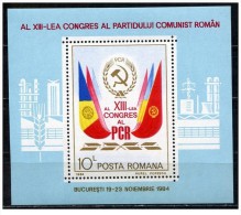 Romania - 1984 - Usato/used - Congresso Comunista - Mi Block 211 - Gebraucht