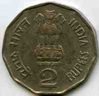 Inde India 2 Rupees 1999 Dominican Mint KM 121.4 - Indien