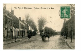 CPA   51  : VERTUS   Avenue De La Gare  Avec Attelage De Chevaux      A  VOIR  !!!!!!! - Vertus