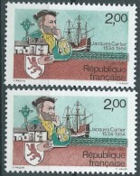 [01] Variété : N° 2307 Jacques Cartier Impression Défectueuse Du Sol Brun + Normal  ** - Unused Stamps