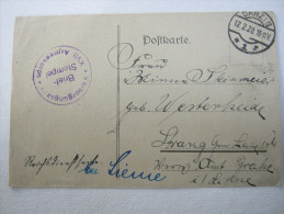 1920, DANZIG , Militärkarte Mit Truppensiegel - Cartas & Documentos