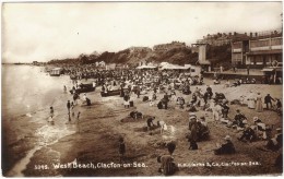 The West Beach, Clacton-on-Sea Black And White Photographic Postcard 1908 - Clacton On Sea