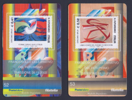 2003 ITALIA REPUBBLICA "IL FUTURISMO" SET TESSERE FILATELICHE - Cartes Philatéliques