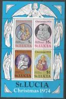 St Lucia. 1974 Christmas. MH Miniature Sheet. SG MS388 - Ste Lucie (...-1978)