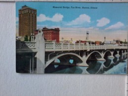 Cart. - U.S.A.- Illinois - Aurora - Memorial Bridge, Fox River. - Aurora (Ilinois)