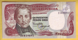 COLOMBIE - Billet De 500 Pesos Oro. 20-07-89.  Pick: 431. Presque NEUF - Colombie