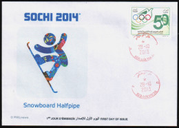 ALGERIE ALGERIA 2013  - FDC - Sotchi Sochi 2014 - Snowboard Halfpipe - Surf Des Neiges - Winter 2014: Sochi