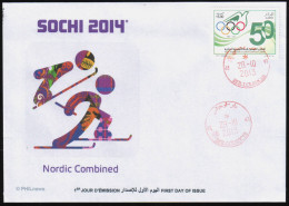 ALGERIE ALGERIA 2013  - FDC - Sotchi Sochi 2014 - Nordic Combined - Combiné Nordique - Winter 2014: Sochi