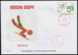 ALGERIE ALGERIA 2013  - FDC - Sotchi Sochi 2014 - Skeleton - Winter 2014: Sochi