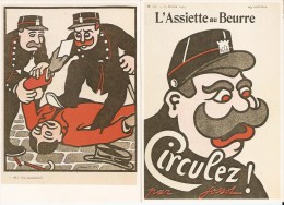 JOSSOT: 2 Reproductions D'illustrations De "L'Assiette Au Beure" Du 13 Février 1904. Répression Et Liberté De La Presse - Jossot