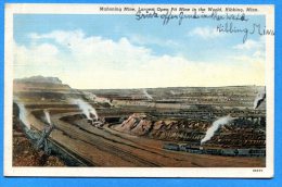 EGG706, Mahoning Mine, Largest Open Pit Mine In The World, Hibbing, Minn, Train,, Circulée 1939 Sous Enveloppe - Mines