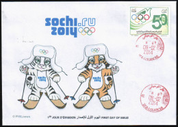 ALGERIE ALGERIA 2014  - FDC - Sotchi Sochi Соч 80; 2014 - Ski Skiing Esqui - Winter 2014: Sochi