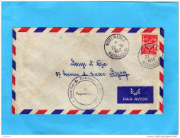 MARCOPHILIE- Lettre Avion FM 1955-pour FRANCE-cachet MORAMANGA-/tp FM +cachet Bataillon De Sénégalais - Brieven En Documenten