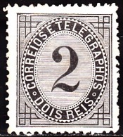 PORTUGAL - 1884,  Taxa De Telegramas,   2 R.   Papel Liso,  D. 12 3/4   (*) MNG   MUNDIFIL   Nº 59 - Ongebruikt