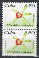 Cuba 1995 50c Orchids Issue #3684 MNH  Pair - Nuovi