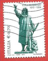 ITALIA REPUBBLICA USATO - 2013 - 700º Anniversario Della Nascita Di Cola Di Rienzo - € 0,70 - S. 3446 - 2011-20: Gebraucht