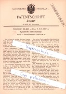 Original Patent - T. Teuber An Bord S. M. S. Freya , 1884 , Hydrostatischer Umdrehungsanzeiger !!! - Bateaux
