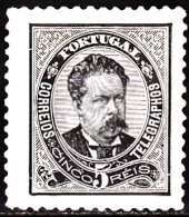 PORTUGAL-1884-1887, D. Luís I. De Frente. N. Valores.  5 R. P. Porc. Preto Cinz. D. 11 3/4 X12  (*) MNG MUNDIFIL  Nº 60c - Neufs