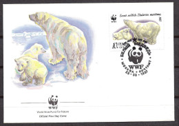 Env Fde Wwf  Russie 1987, Ours Polaires, Ours Blancs - FDC