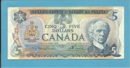 CANADA - 5 DOLLARS - ( 1979 ) - Pick 92.a - Sign. Lawson-Bouey - 2 Scans - Canada