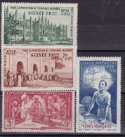 1942 French Guinea, Guinee Francaise - Children Aid 4v., Michel 186/88 , 189 Y&T 6/9 MNH With Gum - Ungebraucht