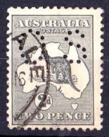 Australia 1915 Kangaroo 2d Grey 3rd Watermark Die 1 Perf OS Used - Listed Variety - Oblitérés