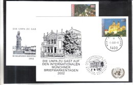 WIT367 UNO WIEN 2002  MICHL 354 + 355  WEISSE KARTE - White Cards - Covers & Documents