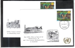 WIT353 UNO WIEN 1998  MICHL 264 + 265  2 STÜCK  WEISSE KARTE - White Cards - Covers & Documents