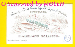 MARCHAND TAILLEUR VLIEGEN Ca1850 BRUXELLES - MAGASIN CARTE PORCELAINE PORSELEINKAART Porceleinkaart METIER 2360 - 1800 – 1899