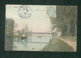 Neuville Sur Oise (95) - Le Pont Suspendu ( B. F. Paris Colorisée) - Neuville-sur-Oise