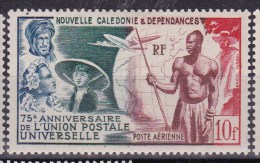 1949 New Caledonia , Nouvelle Caledonie - 75 Years UPU 1v., Map, Indigene, Plane  YT PA 64 Mi 348 MLH - UPU (Union Postale Universelle)
