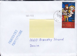 Poland Prioritaire KRAKOW 2014 Cover Brief To BRØNDBY STRAND Denmark Madonna & Child Stamp - Lettres & Documents